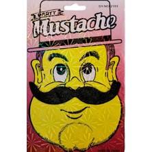 Xnews Siyah Gerçekçi Yapışkanlı Tüylü Kabadayı Bıyığı Model 1