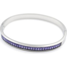 Royaleks Design Baget Taşlı Bilezik - Mor