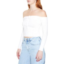 Forever 21 F21 Fitillli Kazak Bluz