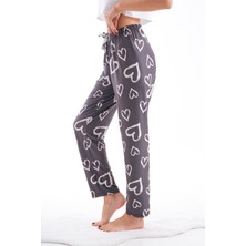 Arvin Pijama Kalp Desenli Yumuşak Dokulu Lastikli Bel Likralı Pijama Altı
