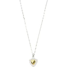 Royaleks Design Taşlı Kalp Kolye - Gümüş
