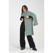 Robanu Yumuşak Dokulu Mint Yeşili Örme Şal | Sıcak, Yumuşak ve Zarif Şal Atkı