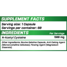 Grimlabs Nac (N-Acetyl Cysteıne) Karacığer Koruyucu 500mg 60 Caps