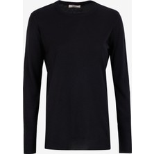 People By Fabrika Siyah Kadın Bisiklet Basic Düz Kazak PBF4WL-KZK5012