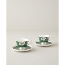 English Home Evelina New Bone China 4 Parça 2 Kişilik Kahve Fincan Takımı 90 ml Koyu Yeşil