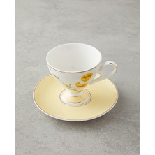 English Home Valentina New Bone China 4 Parça 2 Kişilik Kahve Fincan Takımı Sarı 80 ml