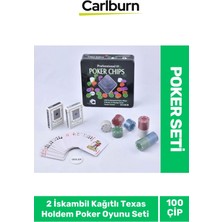 Profesyonel Blackjack 100 Poker Çipli 2 Iskambil Kağıtlı Texas Holdem Casino Metal Poker Oyunu Seti