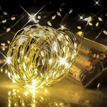 Uzm Light LED Işık 10 Metre/5 Metre (Sarı) Pilli Aydınlatma Şerit LED Saçak Spot Süsleme Dekorasyon AS90-00990