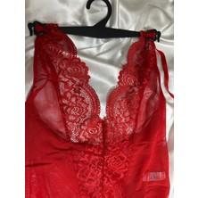 BKT Kırmızı Dantelli Bodysuit