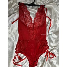 BKT Kırmızı Dantelli Bodysuit