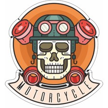 Sticker Usta Motosiklet Motorcycle Kurukafa Sticker 00373