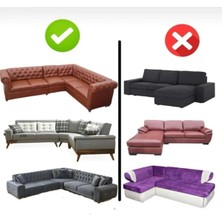Jakarlı L Köşe Koltuk Örtüsü. 7 Kişilik, Esnek, Yıkanabilir Köşe Koltuk Kılıfı. Toplam Uzunluk 550CM