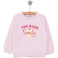 HelloBaby Basic Az Şardonlu Yazı Desenli Sweatshirt Kız Bebek