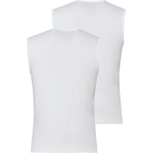 BLACKSPADE 9677 ERKEK TENDER COTTON V YAKA SIFIR KOL 2 Lİ BEYAZ ATLET