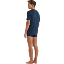 BLACKSPADE 9308 ERKEK SİLVER V YAKA KISA KOL LACİVERT T-SHİRT