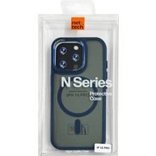 Nettech Apple iPhone 16 Pro Uyumlu Metal Kamera Çerçeveli Magsafe Seri Arka Koruma Kılıf