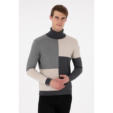 U.S. Polo Assn. Erkek Slim Fit Yarım Balıkçı Yaka Koyu Yeşil Kazak 50297057-VR049