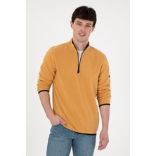 U.S. Polo Assn. Erkek Yarım Fermuarlı Camel Basic Polar Sweatshirt 50298085-VR015
