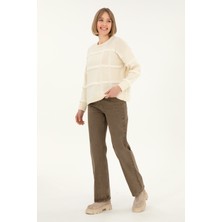 U.S. Polo Assn. Kadın Açık Kahverengi Loose Fit Jean Pantolon 50290891-VR002