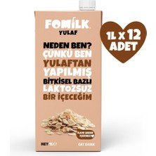 Fomilk Yulaf Sütü 1 L X12 Bitkisel Bazlı Laktozsuz Vegan