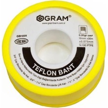 Gram Teflon Bant Sızdırmazlık Bandı 19 mm x 30 mt 10 Adet - Yerli Üretim