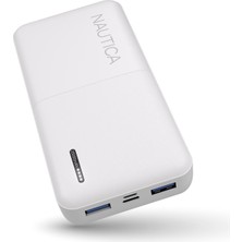 Nautica P200 20W Pd 18W Qc Hızlı Taşınabilir Şarj Cihazı Powerbank 20.000 Mah Beyaz
