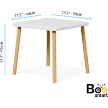 Bee Smart Çocuk Aktivite Masası,ahşap Montessori Masa Sandalye , Çocuk Odası,1 Sandalyeli