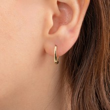 Fasek Gold Altın Küpe - 14 Ayar Altın Oval Halka Küpe