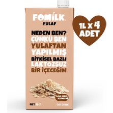 Fomilk Yulaf Sütü 1 L X4 Bitkisel Bazlı Laktozsuz Vegan