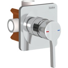 Teska Kare Tek Yönlü Banyo Batarya Gövdesi-Krom