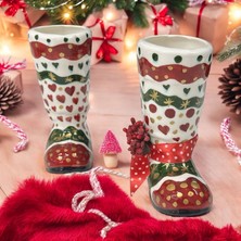 Aygen Creative Art Yılbaşı Hediyelik Kalemlik Çini Handmade Kalemlik Çini Çizme Tasarım Hediyelik Kalemlik Noel