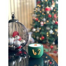 Fehu Candle Yılbaşı Temalı Beton Saksı Içinde Ahşap Fitilli Doğal Soya Mumu Kokulu Mum Noel Yeni Yıl Dekorasyon