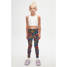 Brave & Happy Kız Çocuk Yazlık Desenli Tayt