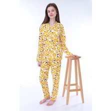 Sevimli Chip Dale Baskılı Düğmeli %100 Pamuk Kız Çocuk Pijama Takımı