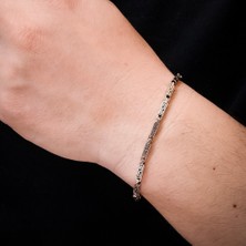Ebrar Silver Gümüş Erkek Bilekliği 925 Ayar Gümüş Küp Model Erkek Bileklik
