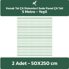 Konak Tel Çit Sistemleri 2 Adet Panel Çit Teli 50 x 250 cm Yeşil