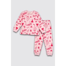 Barbie Desenli %100 Pamuk Kız Çocuk Pijama Takımı