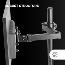 Mars 32" Ekranlar Için Mafsallı Monitör Kolu Standı - Yüksekliği Ayarlanabilir, Çelik Yapı