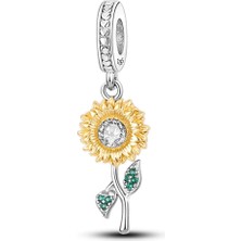 Fubena 925 Ayar Gümüş Ayçiçeği Sallantılı Charm