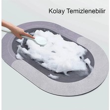 Homeneeds Kaymaz Tabanlı Oval Su Emici Banyo Ve Lavabo Paspası