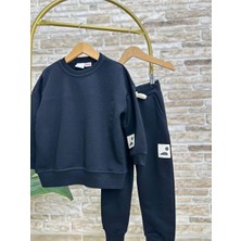 Ladin Store Yeni Sezon Unisex Çocuk Pamuklu Basic Sweatshirt ve Eşofman Alt-Üst Takım