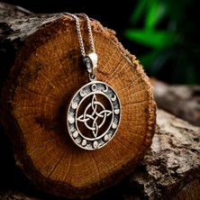 Ebrar Silver Gümüş Ay Pusulası Kolye 925 Ayar Gümüş Taşsız Unisex Ay Pusulası Kolye