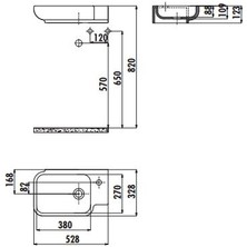 Creavit TP027 Elmas Dolap Üstü Lavabo 33 x 53 cm