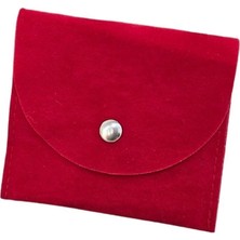 Özer Kutu Kadife (Süet) Zarf Kese Kırmızı 10 Adet 8X10 Boy Takı, Altın Kesesi (Çıtçıtlı)
