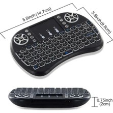 Ecuy Bluetooht Uyumlu Kablosuz Klavye Mouse Tv Klavye Işıklı Kablosuz Mini Klavye Dokunmatik Mouse
