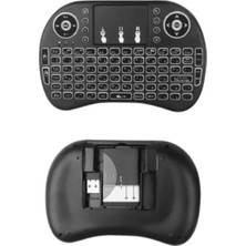 Ecuy Bluetooht Uyumlu Kablosuz Klavye Mouse Tv Klavye Işıklı Kablosuz Mini Klavye Dokunmatik Mouse