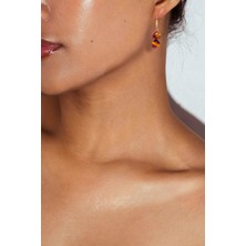 Ayre Style Kaplan Gözü Taşlı Sallantılı Kadın Küpesi - Cesaret Taşı Kancalı Küpe