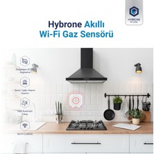 Hybrone Akıllı Wi-Fi Gaz Sensörü, Doğalgaz Algılama, Sesli Işıklı Alarm Uyarısı, Uygulama ile Anında Bildirim