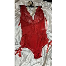 BKT Kırmızı Dantelli Bodysuit