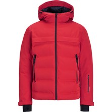 Jack & Jones Jcotarwin Puffer Soğuk Geçirmez Erkek Mont Kaban Kırmızı 12225287 V1
